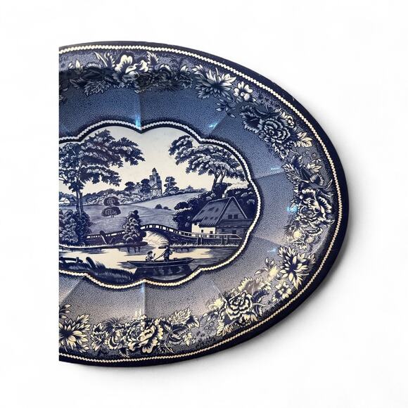 Vintage 1970's Tin Serving Tray Daher Decorated Ware Blue Willow Made in England - Picture 2 of 5